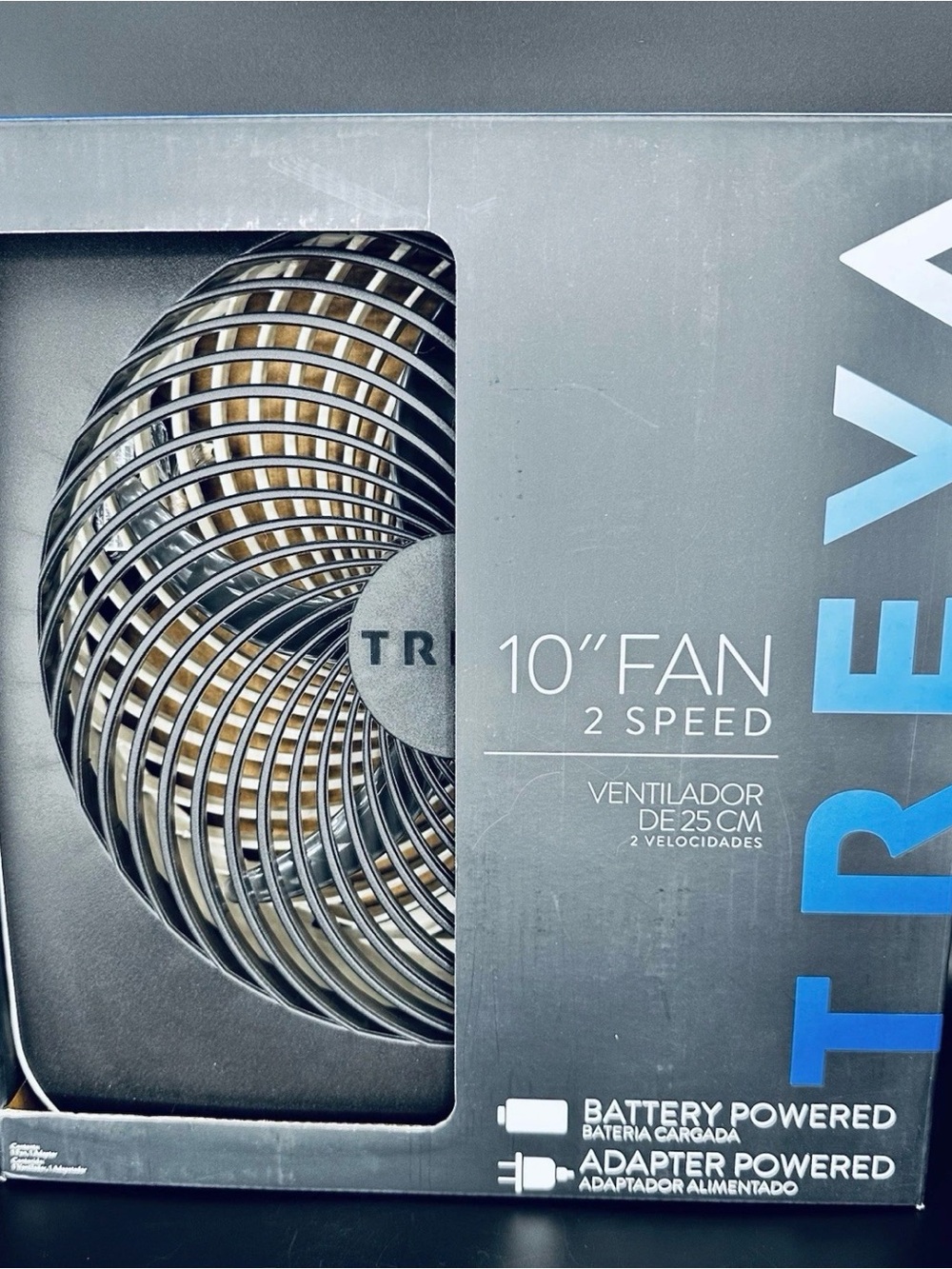 Treva 10" Portable Ventilation Fan 2-Speed Battery/Adapter Powered